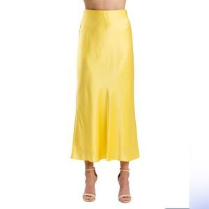 S’Edge Rhode Silk Maxi Skirt in Lemon Drop XS NWT